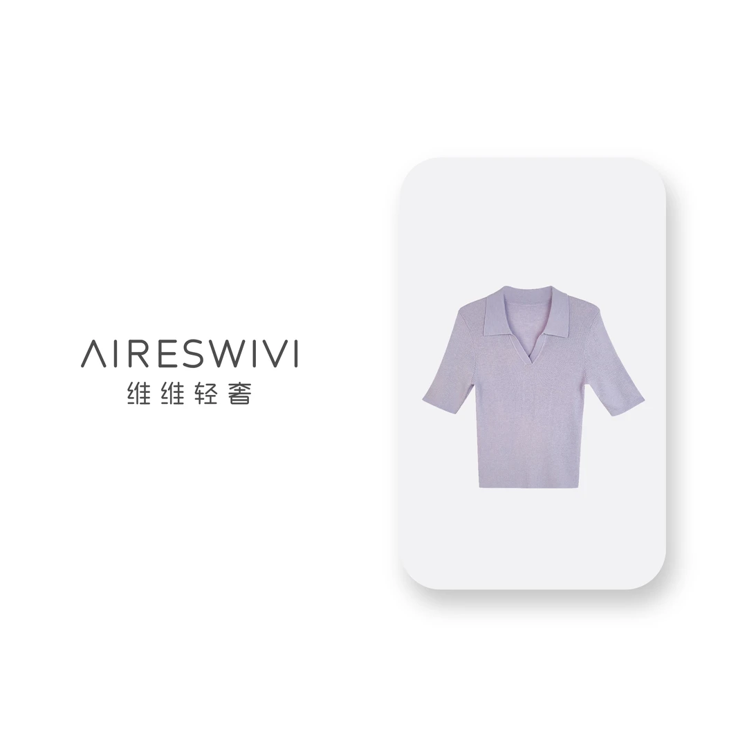 【精致主义】绵羊毛轻奢高级小众女装中袖坑条纹理polo针织M2507004