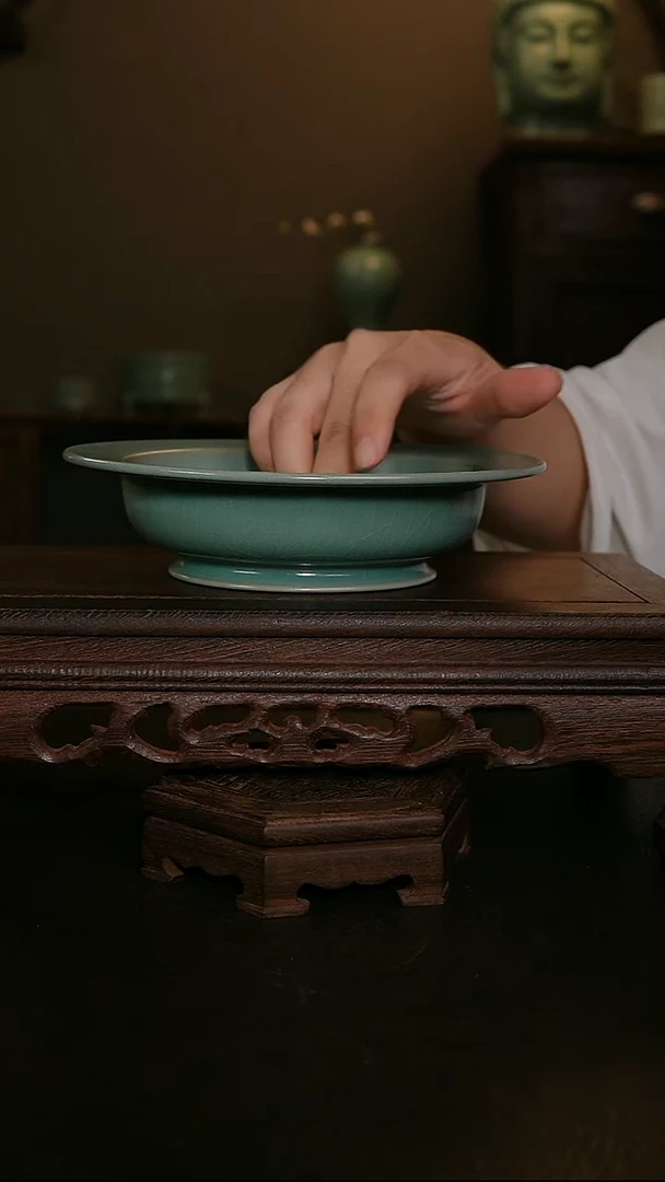 摆件仿古手工折沿盘