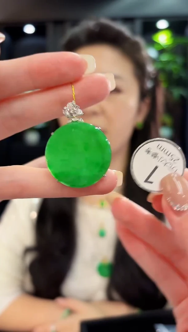 吊坠(不含链)18K金镶嵌翡翠 缅料A货/支持复检/一件