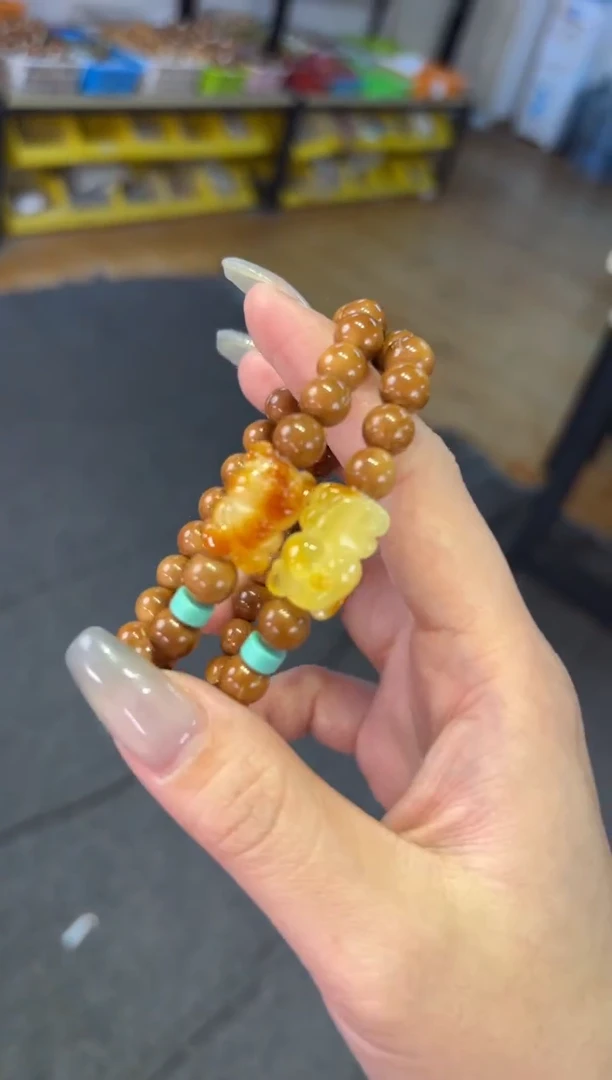 【闪购商品】蜜蜡手链未镶嵌  8mm库克蜜蜡猪单圈多样性发其一