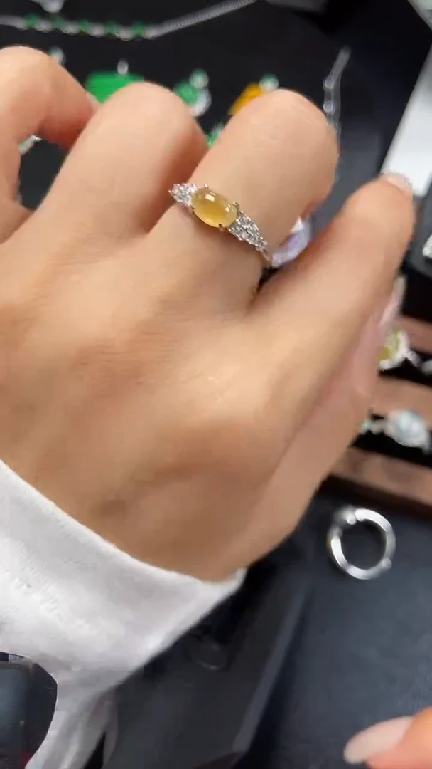 银S925镶嵌戒指翡翠1599