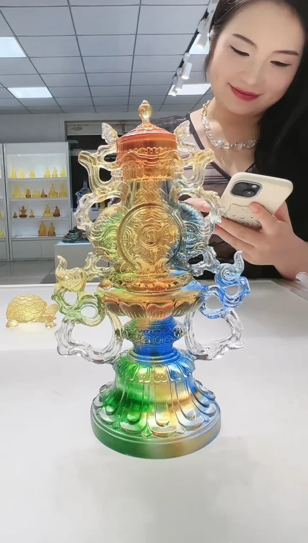 手工艺品琉璃古法琉璃八吉祥