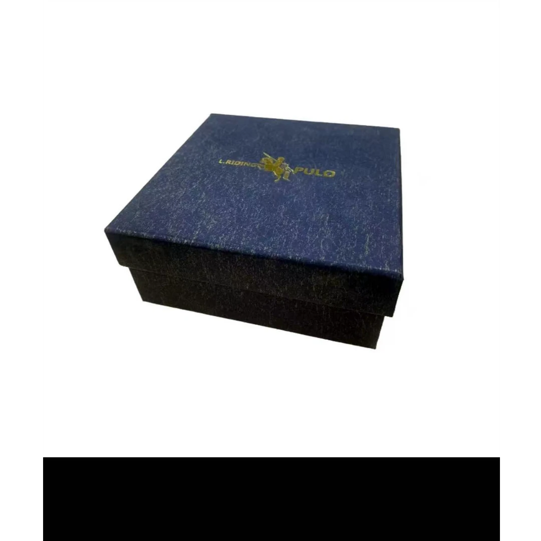 创意深蓝牛仔质感皮带配盒可定做专属商标包装盒QK