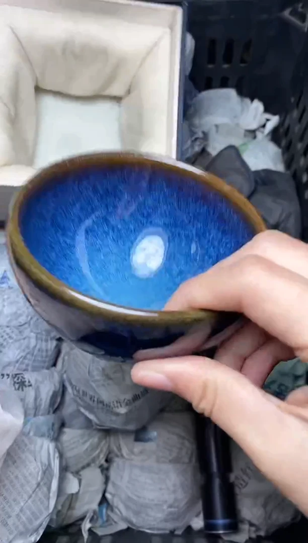 【闪购商品】茶盏回蓝 钵 盏三疯建盏茶器