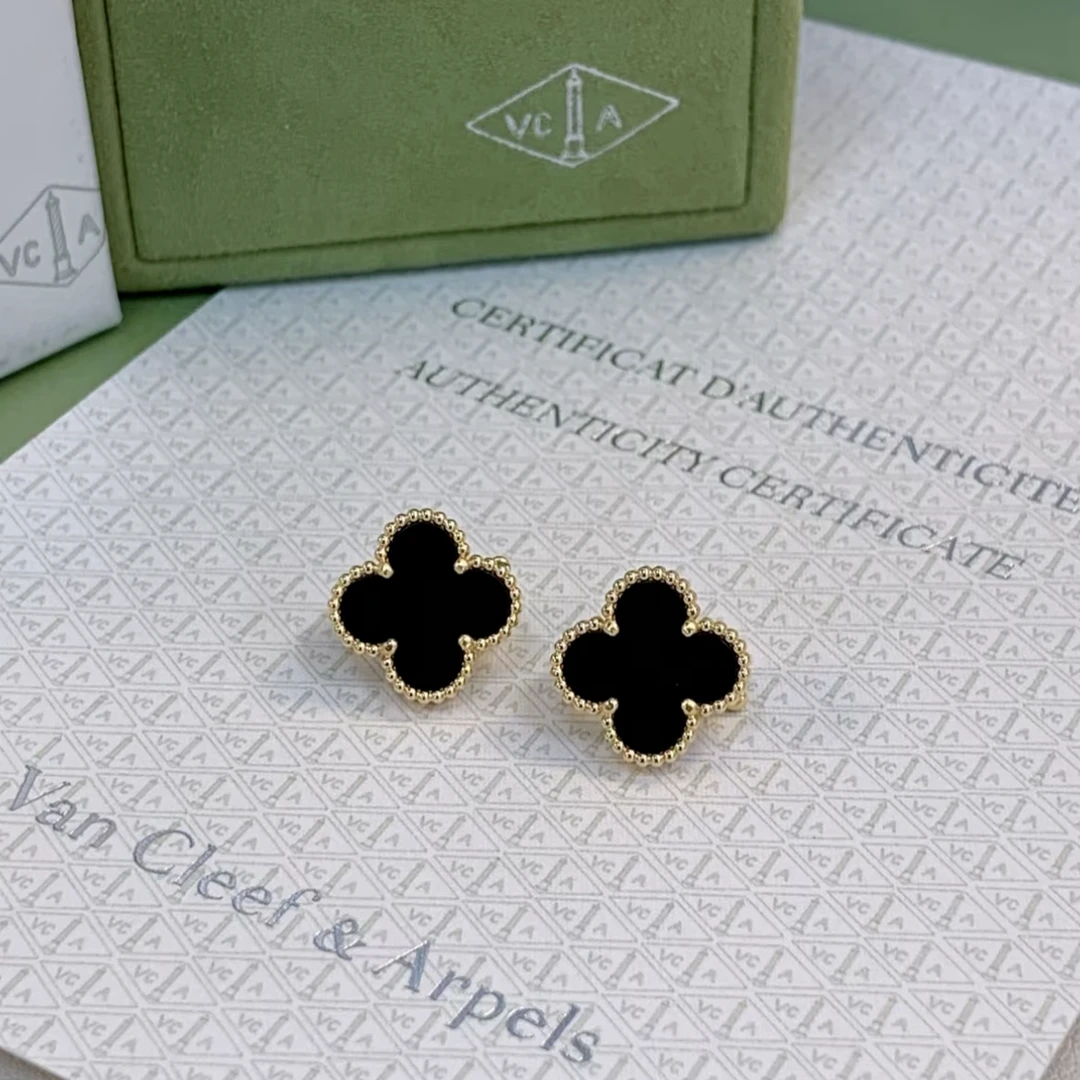 99新 梵克雅宝 小花6欢 中号单花耳钉 18K黄金