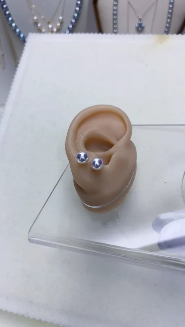 【闪购商品】海水珍珠商品18K金镶嵌6-7素钉定制