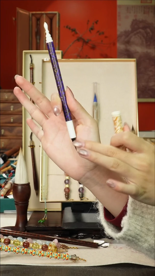 4号闪孤品高货毛笔链接 清水试笔 蘸墨不退