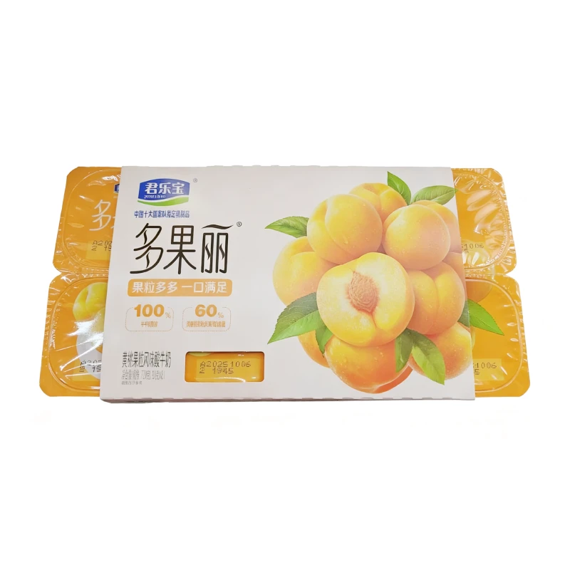 君乐宝多果丽 黄桃果粒益生菌风味发酵乳 90g*8杯/组