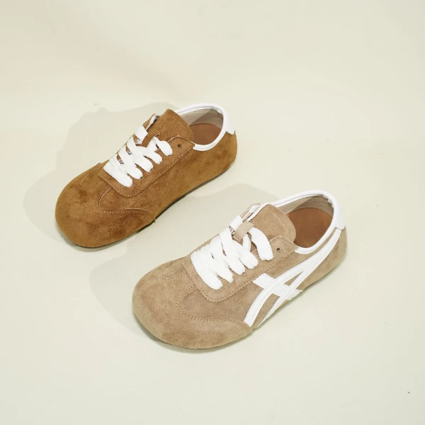 9905 勃肯德迅运动鞋女2025春季新款复古拼色系带真皮低帮阿甘鞋