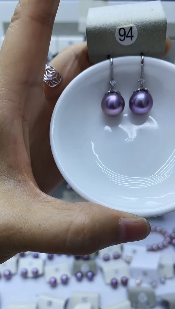 银S925镶嵌淡水珍珠耳饰94