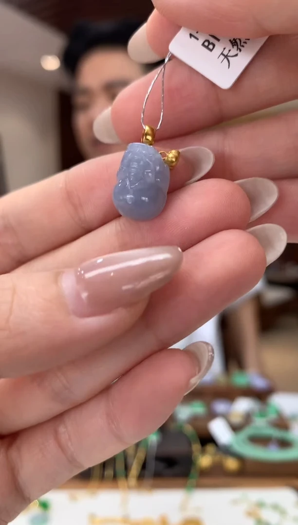 吊坠(不含链)18K金镶嵌翡翠貔貅