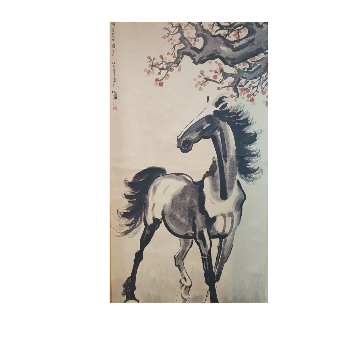 徐老 款骏马立轴135*65带证书约7.8平尺