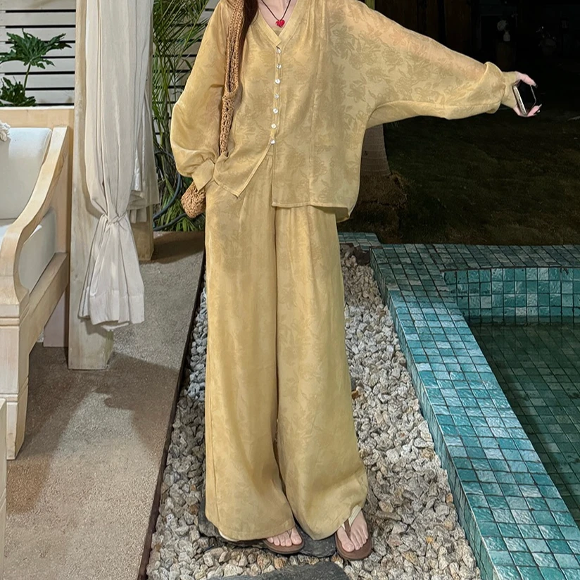 【国色芳华】新中式套装女衬衫吊带裤装国风三件套高级感小众设计