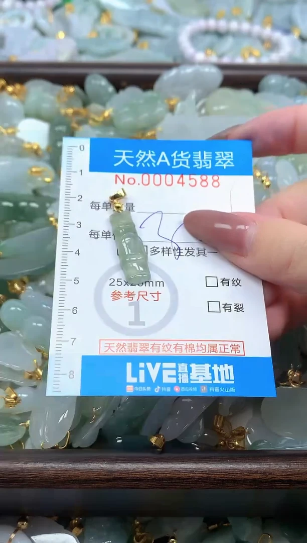 颈饰未镶嵌翡翠净货挂件-4588
