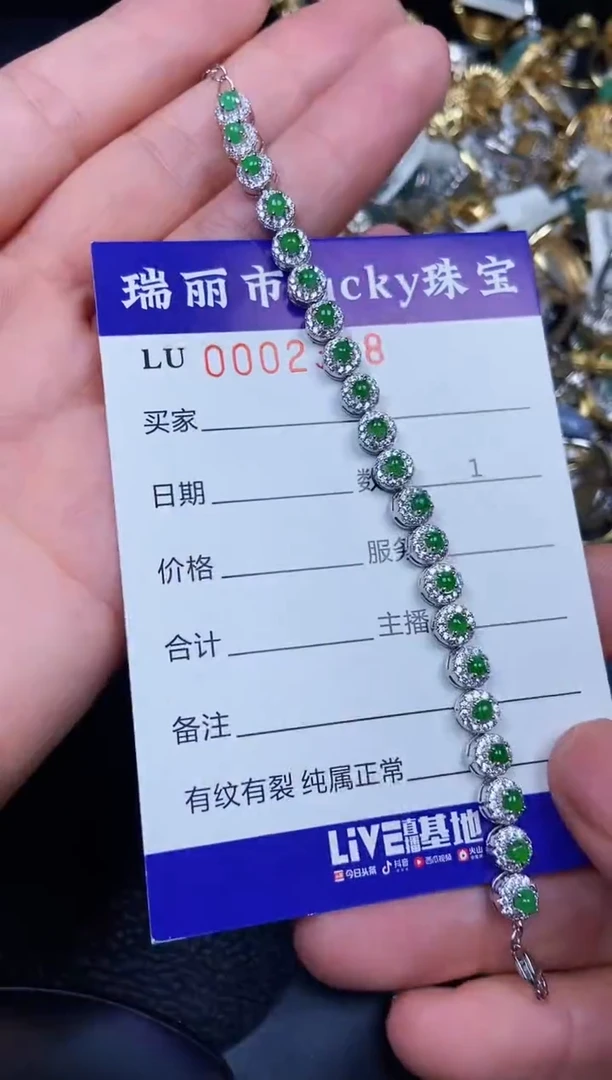 翡翠银S925镶嵌颈饰2348