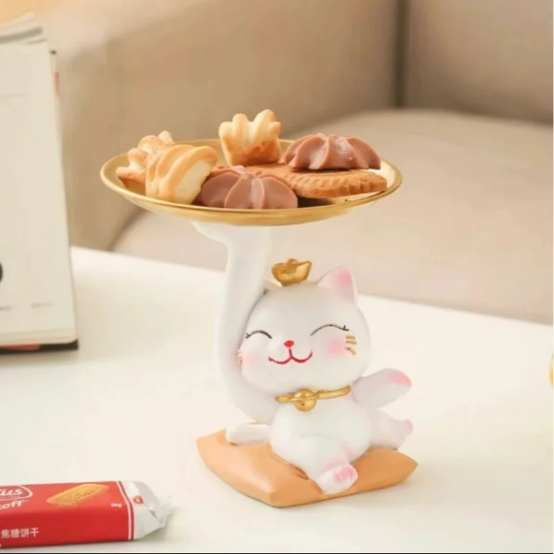 K 创意招财猫钥匙收纳摆件进门入户玄关家居装饰品