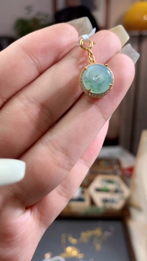 翡翠银S925镶嵌吊坠(不含链)吊坠