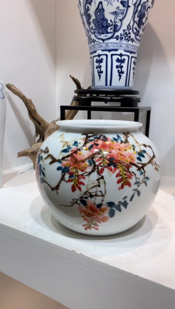 摆件WN问泥景德镇陶瓷花瓶摆件