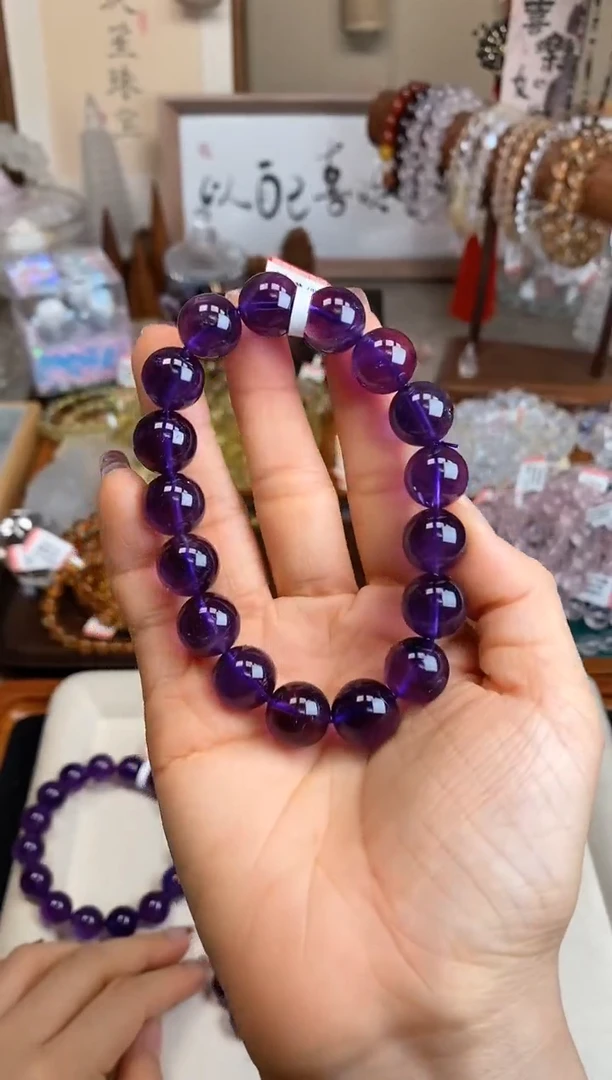 【闪购商品】水晶手串未镶嵌12m+乌拉圭紫水晶