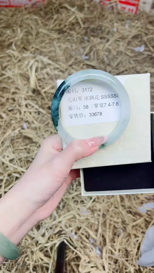 未镶嵌手镯石英质玉3172--圈口58