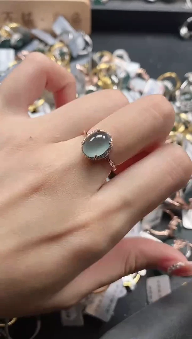 银S925镶嵌戒指翡翠51151