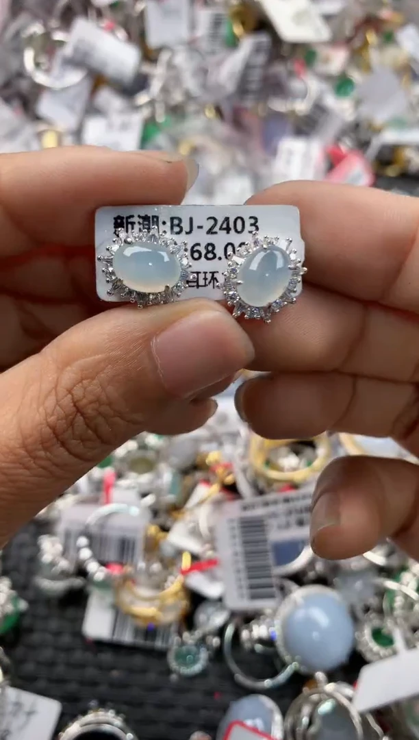 银S925镶嵌戒指翡翠12                5