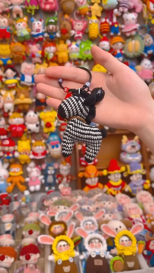 纯手工制作毛线钩织成品黑白斑马