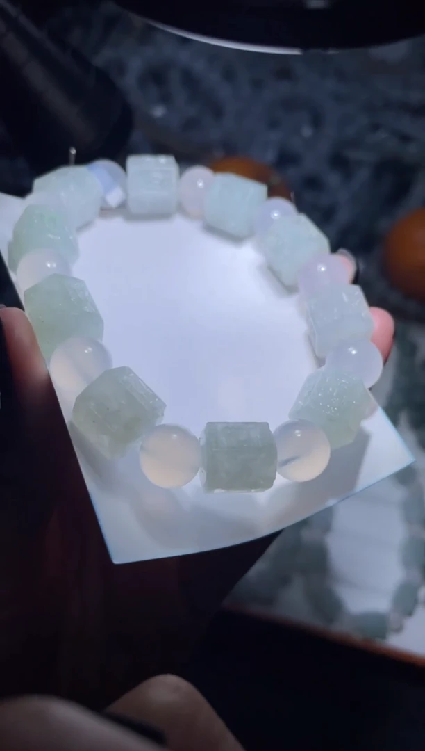 【闪购商品】定制翡翠未镶嵌天然缅甸A货翡翠手串7