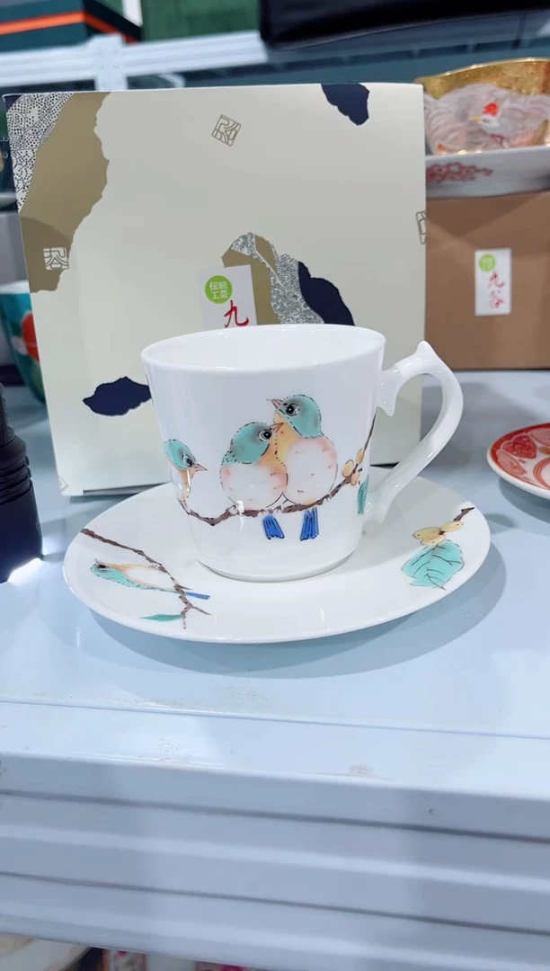 瓷片日用陶瓷（简装）杯碟一套