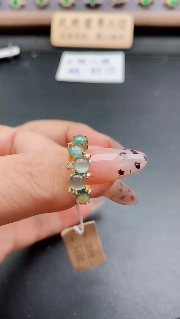 银S925镶嵌戒指翡翠1