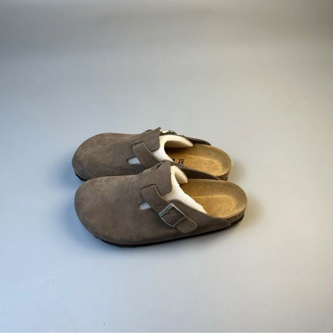 岛外DAOWAI勃肯鞋经典半包头软木拖休闲复古反绒牛皮boston博肯鞋