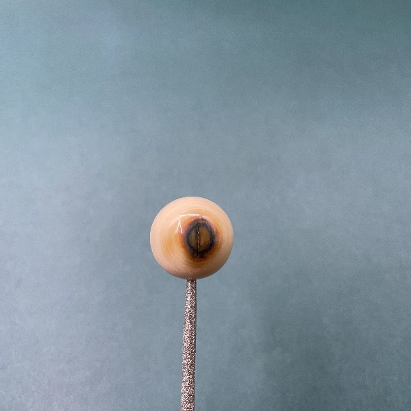 S8140天然猛犸牙蓝眼圆珠19.5mm支持鉴定 假一罚四