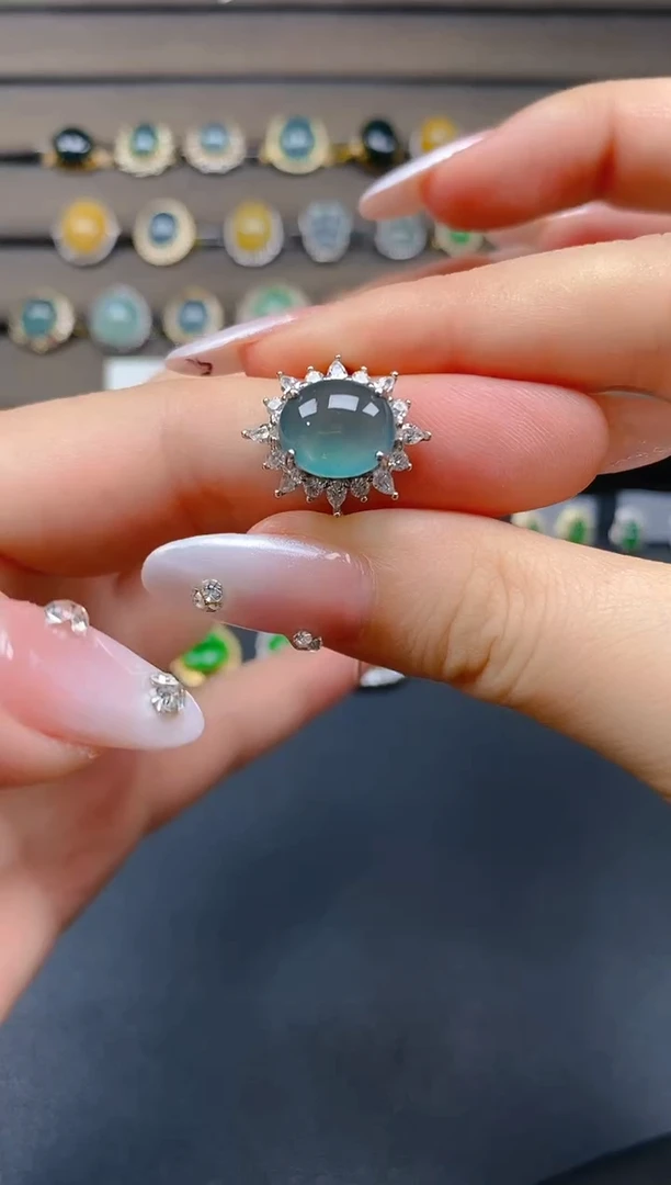 银S925镶嵌戒指翡翠43