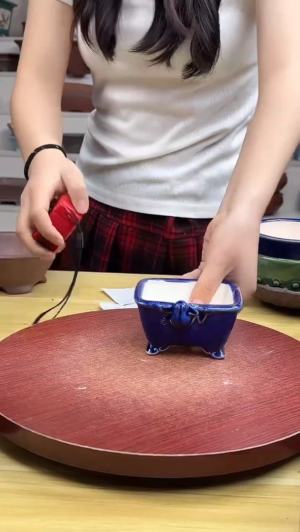 紫砂花盆浅草紫砂花盆微瑕