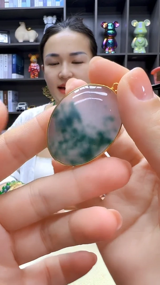 翡翠14K金镶嵌颈饰丹丹diy劲饰