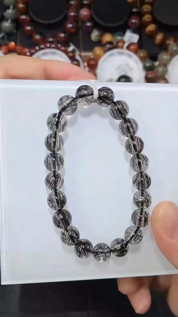 未镶嵌手链水晶青*?黑发晶单圈手链A9