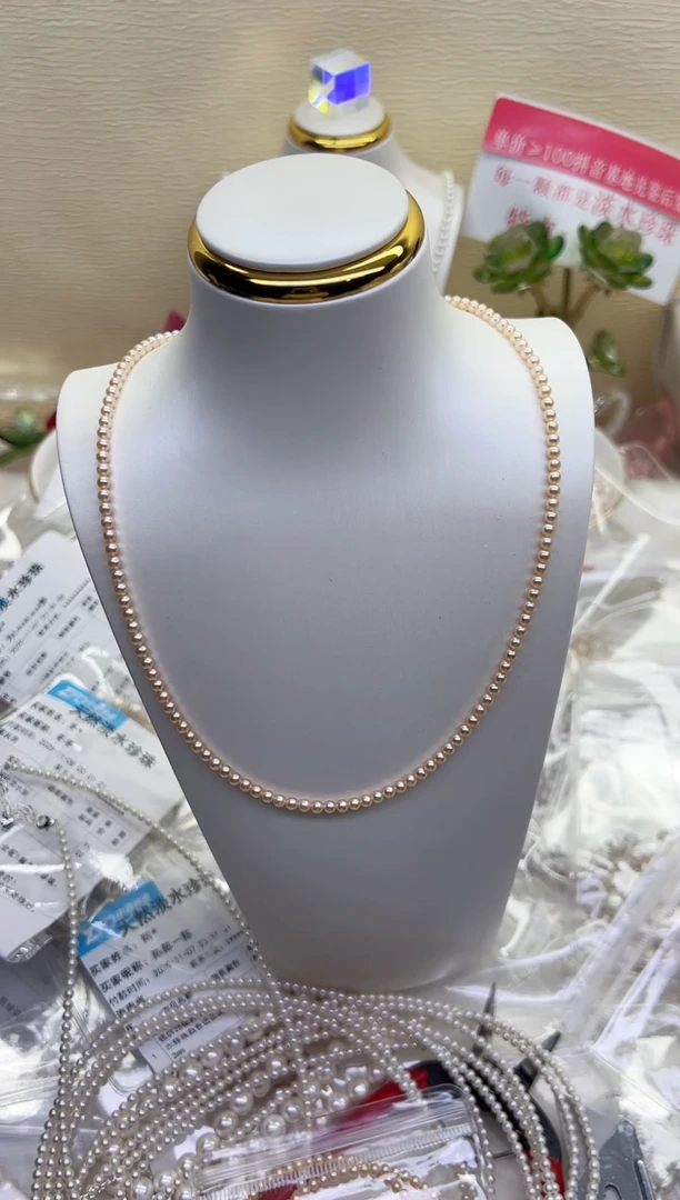 吊坠(不含链)未镶嵌淡水珍珠粉色近正圆3mm