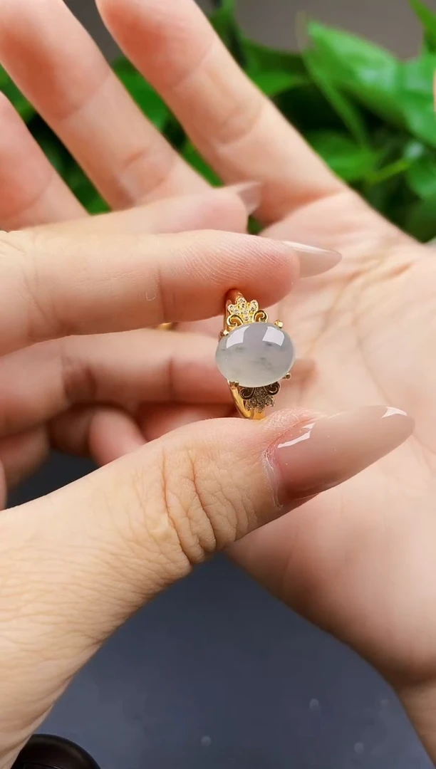 翡翠戒指银S925镶嵌12
