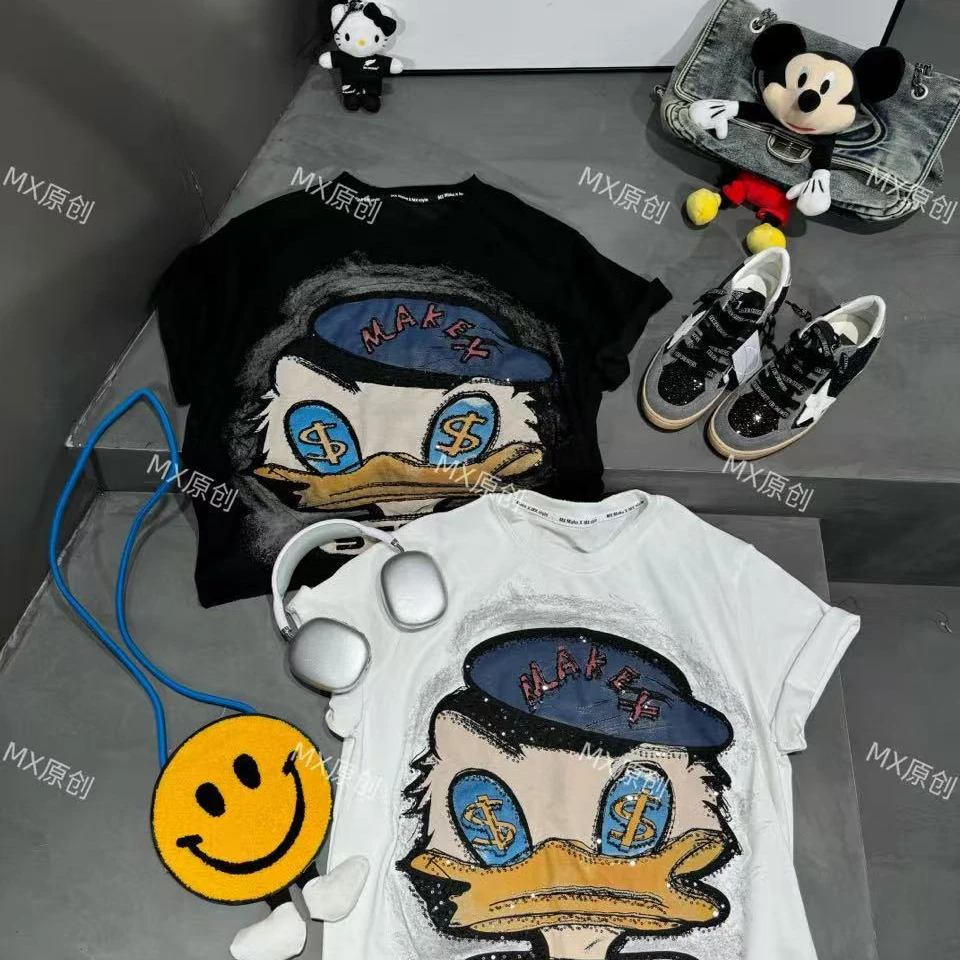 真真潮牌【金钱鸭手工亮片款t恤】81317