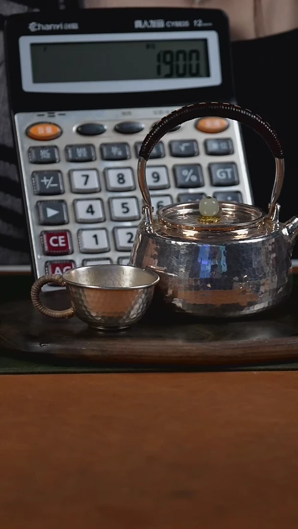 手工锤纹北村烧水提梁+4个把手杯