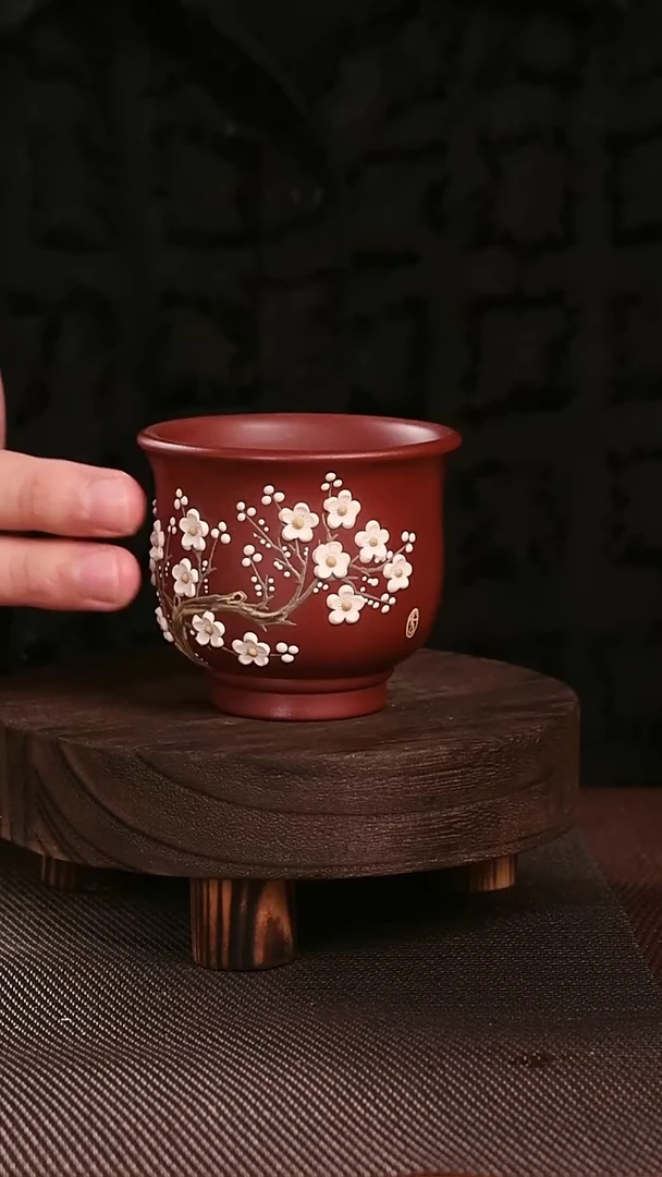 茶杯紫砂紫砂刻绘主人杯56