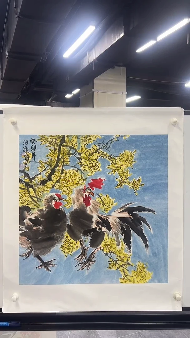 国画写意大公鸡作品