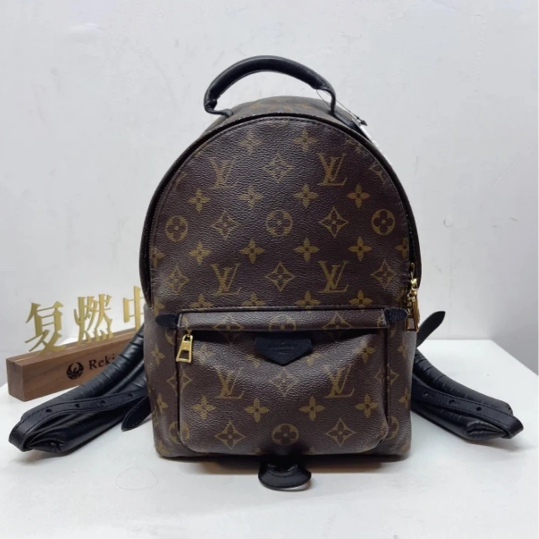 99新 LouisVuitton/路易威登 老花小书包小号/双肩包/包包