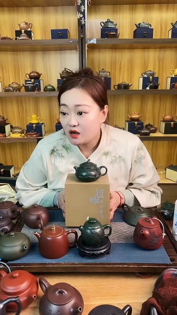 【闪购商品】紫砂茶壶绿泥寒江【雪】