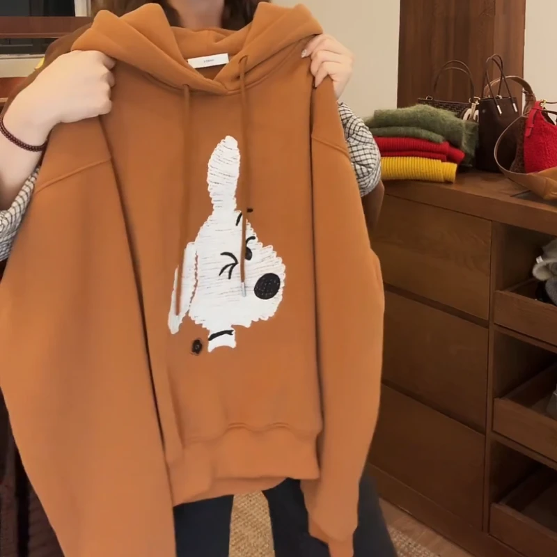 【wink小狗】 冬季韩风加绒加厚连帽卫衣百搭女洋气LK2507847