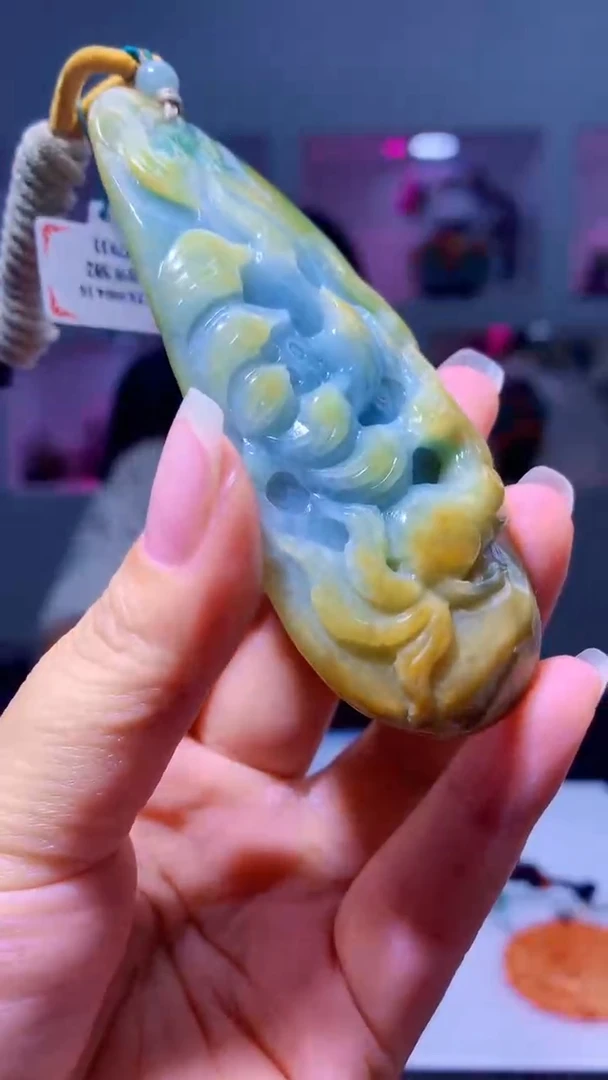 未镶嵌定制翡翠8010fh-毛货挂件(赠珠链)27