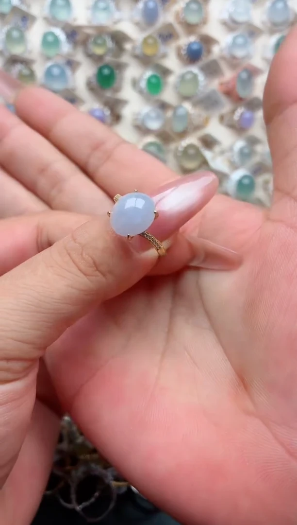 银S925镶嵌戒指翡翠.