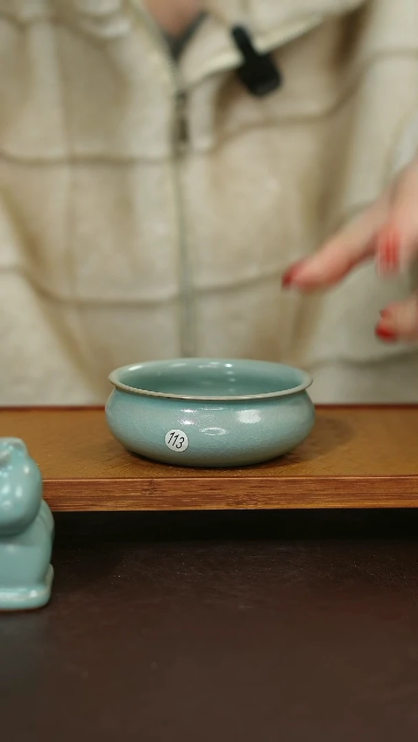 摆件瓷113微瑕原矿原釉汝宋汝瓷