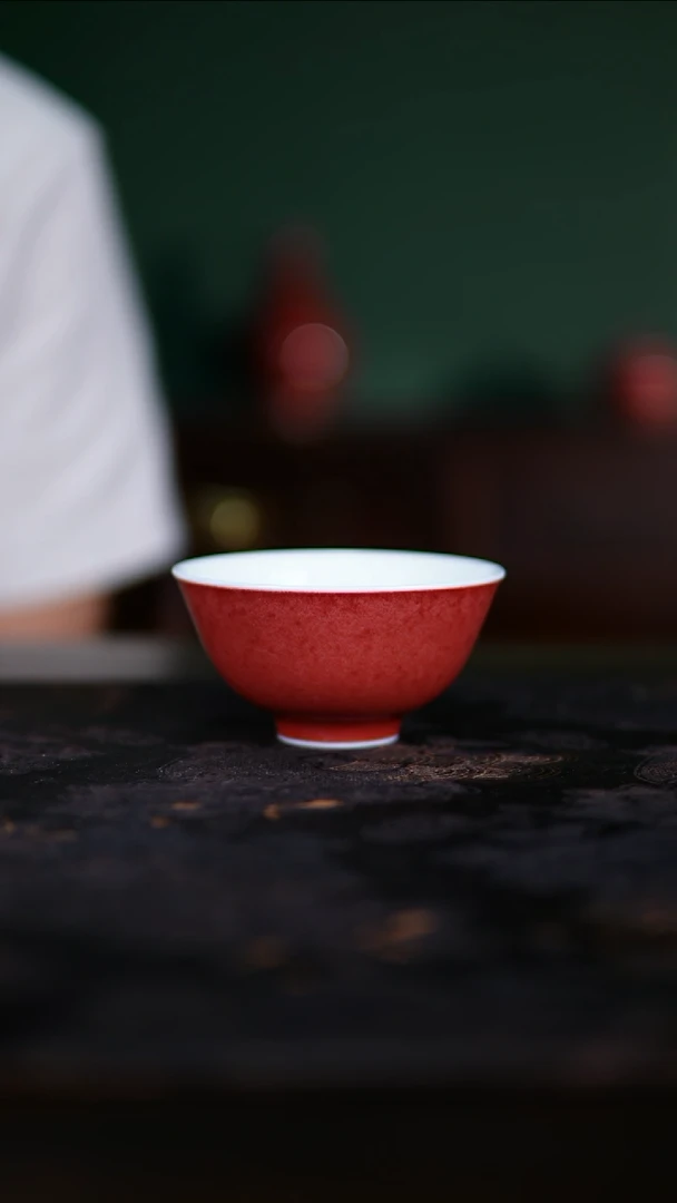 杯子景德镇纯手工陶瓷豇豆红
