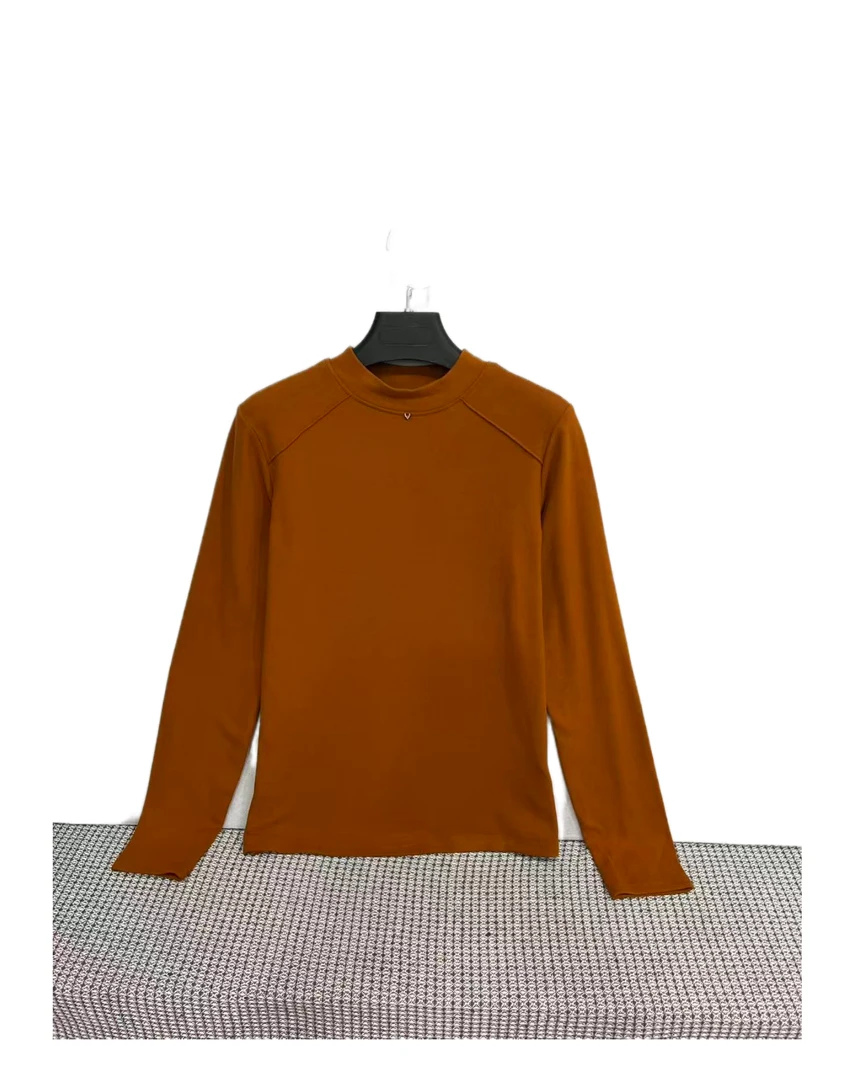 C 5188  纯色  线条感  长袖  简约  舒适  T恤